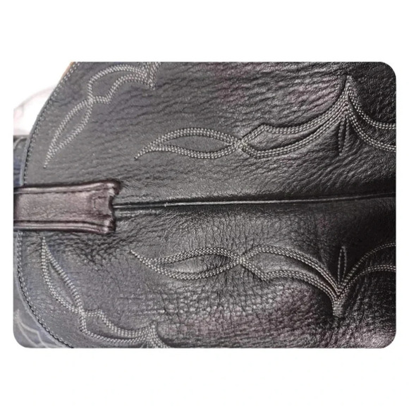 💥HOST  PICK💥 Dan Post Vintage Black Cowboy Boots Size 10.5 EW - Picture 10 of 14